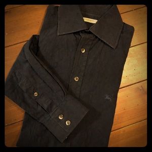 Burberry Dress Shirt - Navy Paisley Damask